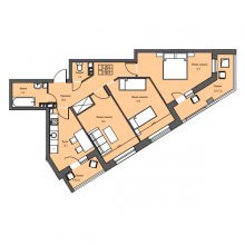 3-комн. квартира в ЖК Атриум Парк, 69.50 м²