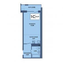 Студии в ЖК Аксиома, 33.07 м²