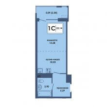 Студии в ЖК Аксиома, 35.14 м²