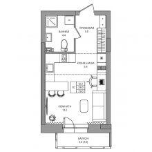 Студии в ЖК Эстетика, 29.00 м²