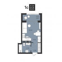Студии в ЖК Гравитация, 26.63 м²