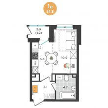 Студии в ЖК Орсо Дом на Куфонина, 1, 24.80 м²