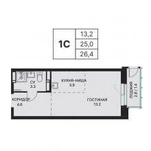 Студии в ЖК Нео, 26.40 м²