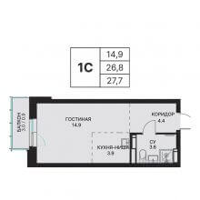 Студии в ЖК Нео, 27.70 м²