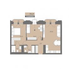 3-комн. евро квартира в ЖК Эпоха, 71.70 м²