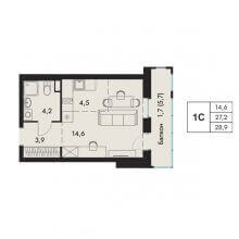 Студии в ЖК Элерон, 28.90 м²