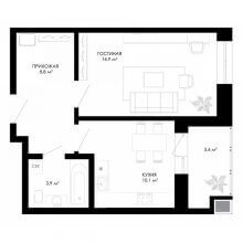 1-комн. квартира в ЖК Смарт сити, 38.82 м²