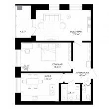 2-комн. квартира в ЖК Смарт сити, 59.54 м²