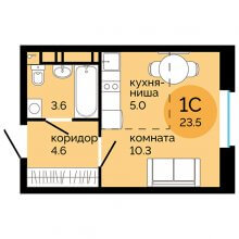 Студии в ЖК Красное яблоко, 23.50 м²