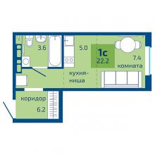 Студии в ЖК Патриот, 22.50 м²