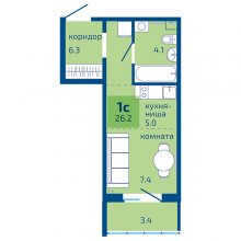 Студии в ЖК Патриот, 26.20 м²