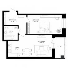 2-комн. евро квартира в ЖК Смарт сити, 51.76 м²
