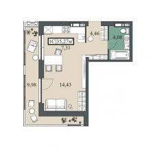 Студии в ЖК Гуд Стайл, 35.27 м²