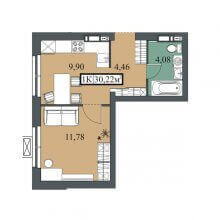 1-комн. квартира в ЖК Гуд Стайл, 30.22 м²