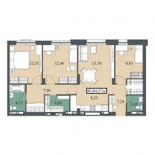 4-комн. евро квартира в ЖК Гуд Стайл, 84.57 м²