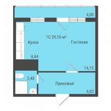 Студии в ЖК Ближе, 29.10 м²