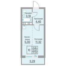 Студии в ЖК Ближе, 27.20 м²