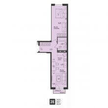 2-комн. евро квартира в ЖК Настроение, 44.17 м²