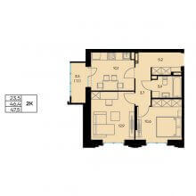 2-комн. квартира в ЖК Порта 21, 47.50 м²