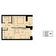 2-комн. евро квартира в ЖК Порта 21, 38.80 м²