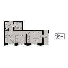 2-комн. евро квартира в ЖК Порта 21, 38.80 м²