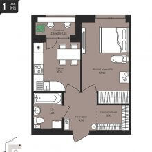 1-комн. квартира в ЖК Дом на Писарева, 8, 33.58 м²