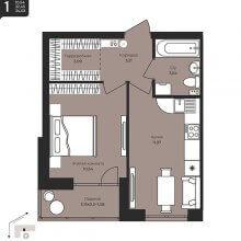 1-комн. квартира в ЖК Дом на Писарева, 8, 34.03 м²