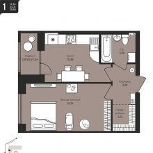 1-комн. квартира в ЖК Дом на Писарева, 8, 35.65 м²