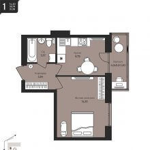 1-комн. квартира в ЖК Дом на Писарева, 8, 31.39 м²