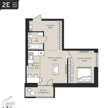 2-комн. евро квартира в ЖК Дом на Писарева, 8, 39.69 м²