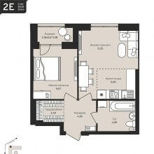 2-комн. евро квартира в ЖК Дом на Писарева, 8, 39.64 м²