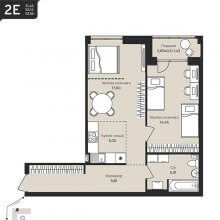 2-комн. евро квартира в ЖК Дом на Писарева, 8, 53.60 м²