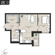 2-комн. евро квартира в ЖК Дом на Писарева, 8, 45.59 м²