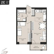 2-комн. евро квартира в ЖК Дом на Писарева, 8, 36.12 м²