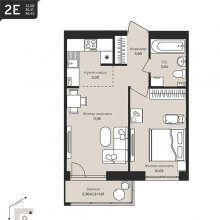 2-комн. евро квартира в ЖК Дом на Писарева, 8, 36.42 м²