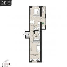 2-комн. евро квартира в ЖК Дом на Писарева, 8, 45.58 м²