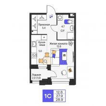 Студии в ЖК Моменты, 28.90 м²