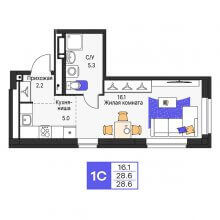 Студии в ЖК Моменты, 28.60 м²