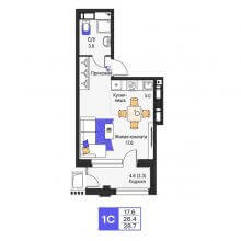 Студии в ЖК Моменты, 28.70 м²