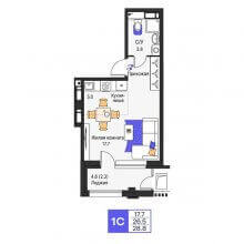 Студии в ЖК Моменты, 28.80 м²