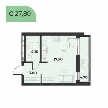 Студии в ЖК Сезоны, 27.80 м²