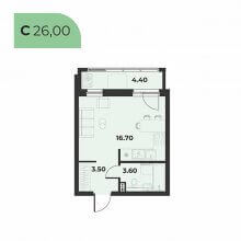 Студии в ЖК Сезоны, 26.00 м²