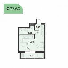 Студии в ЖК Сезоны, 23.60 м²