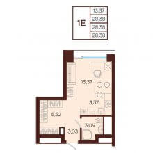 Студии в ЖК Манеры, 28.38 м²
