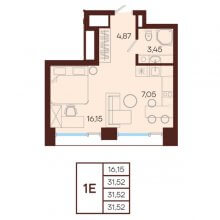 Студии в ЖК Манеры, 31.52 м²