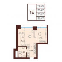 Студии в ЖК Манеры, 35.47 м²