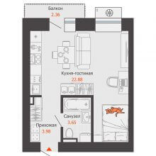 Студии в ЖК Пятый элемент, 31.22 м²