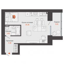 Студии в ЖК Пятый элемент, 35.90 м²