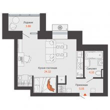 Студии в ЖК Пятый элемент, 35.41 м²