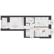 2-комн. квартира в ЖК Пятый элемент, 52.87 м²
